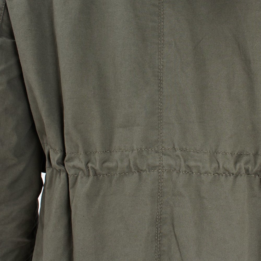 Olive Faux Fur Hooded Sherpa Lined Utility Jacket - Picture 13 of 16